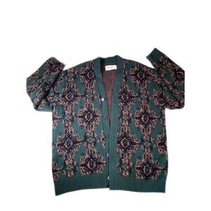 Abercrombie & Fitch Soft Sweater Mens L geometric Pattern Button Cardigan Knit